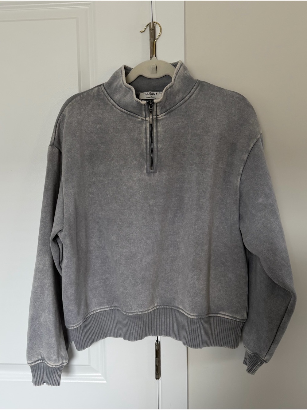 Zenana Acid Wash Fleece Half-Zip